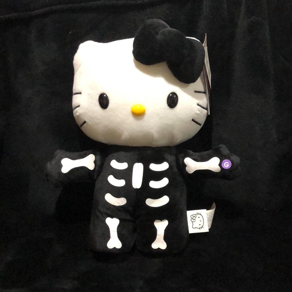 New Hello Kitty Skeleton Halloween Side Stepper-approx. 13” in size